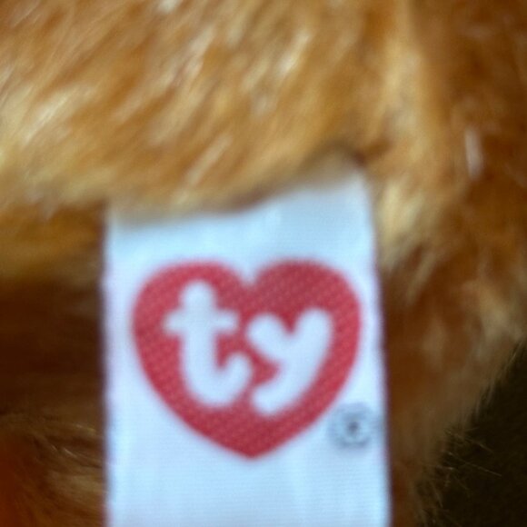 Ty Classic Skootch Ginger Teddy Bear Beanie Plush 2000 Bow Tie - Picture 3 of 6